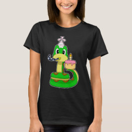 Camiseta Vela de pastel de cumpleaños de serpiente