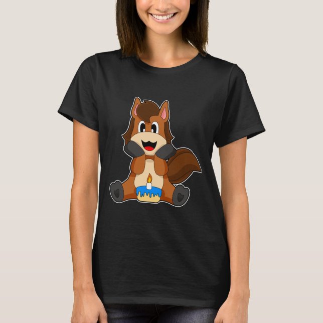 Camiseta Vela de pastel de cumpleaños para caballos (Anverso)