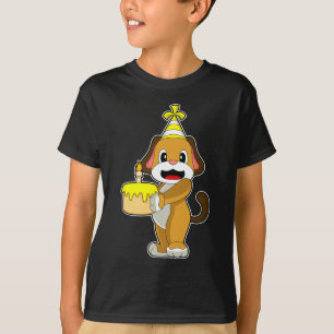 Camiseta Vela de torta de cumpleaños de perro