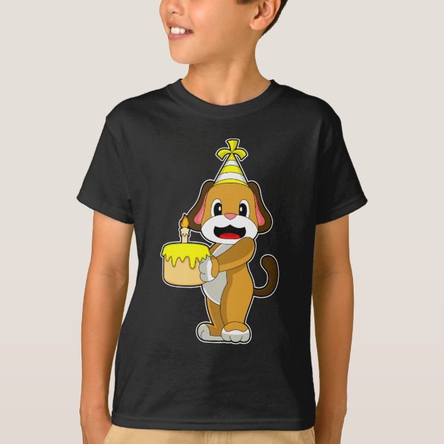 Camiseta Vela de torta de cumpleaños de perro (Anverso)