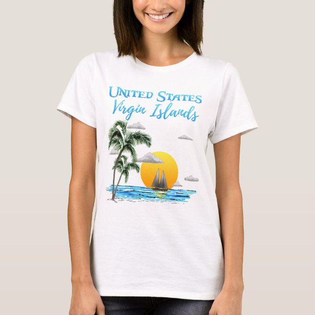 Camiseta Vela Islas Vírgenes de Estados Unidos (Anverso)