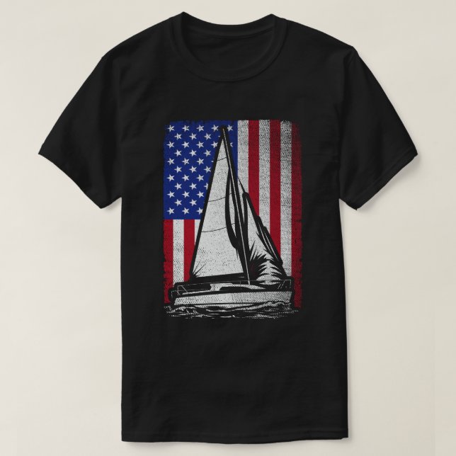 Camiseta Vela Patriótica Bandera Americana (Diseño del anverso)
