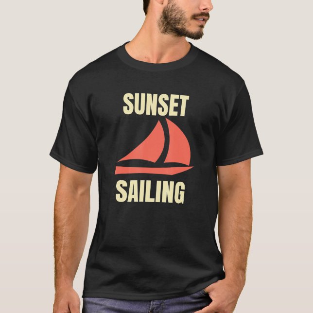 Camiseta Vela Sunset Gráfica Vintage (Anverso)
