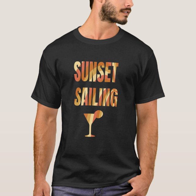 Camiseta Vela Sunset Gráfica Vintage (Anverso)