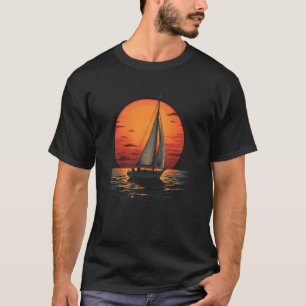 Camiseta Vela Vintage - Compañía al Atardecer en Velero