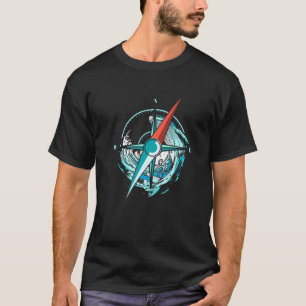 Camiseta Vela y navegante con brújula y náutica