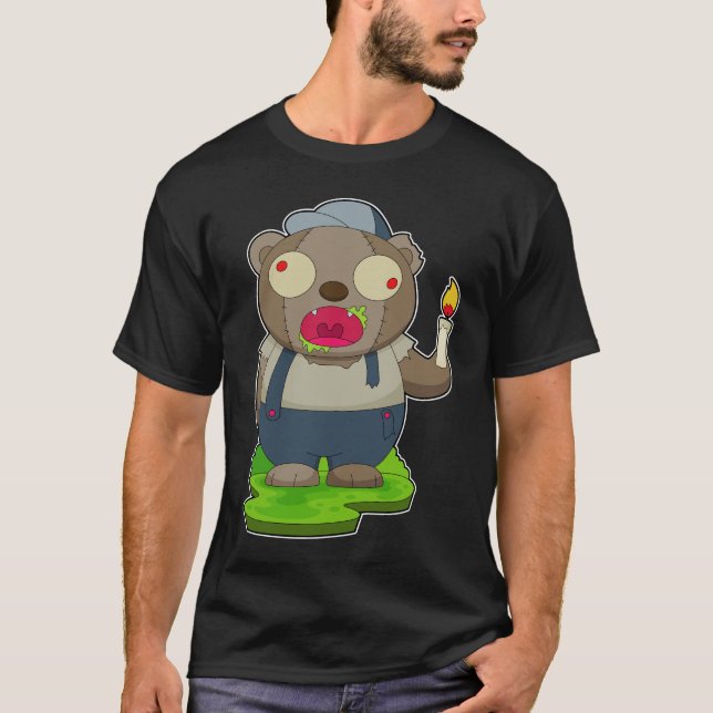 Camiseta Vela Zombie de Bear Halloween (Anverso)