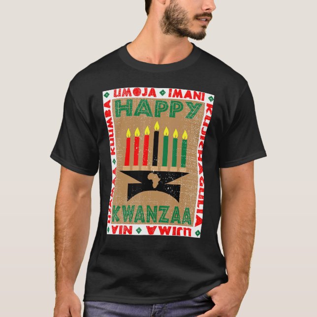 Camiseta Velas 7 Principios De Kwanzaa (Anverso)