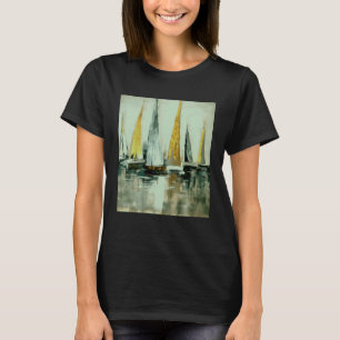 Camiseta Velas azules, amarillas y grises en agua residual