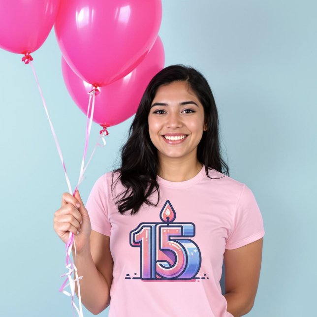Camiseta Velas de cumpleaños 15 de Quinceañera Quince (Quinceañera Quince 15th Birthday Candles T-Shirt.)