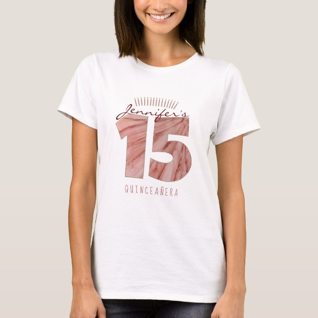 Camiseta Velas de cumpleaños número 15 de Quinceanera (Anverso)