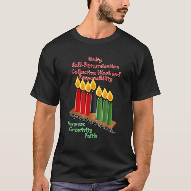 Camiseta velas del día de Kwanzaa (Anverso)