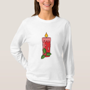 Camiseta Velas del pilar rojo navidad con Holly