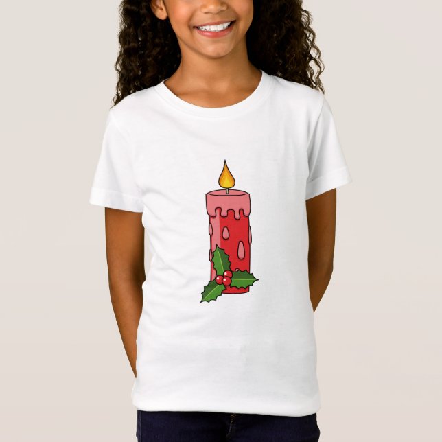 Camiseta Velas del pilar rojo navidad con Holly (Anverso)