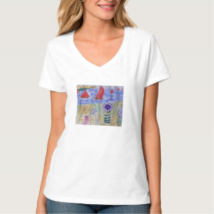 Camiseta Velas y flores rojas