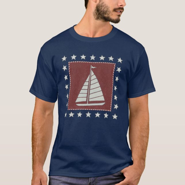 Camiseta Velero costero del arte el | en rojo (Anverso)