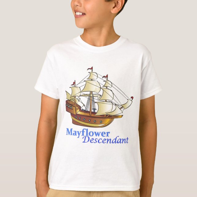 Camiseta Velero del descendiente de Mayflower (Anverso)