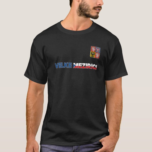Camiseta Velke Mezirici República Checa Bandera Corazón Bra (Anverso)