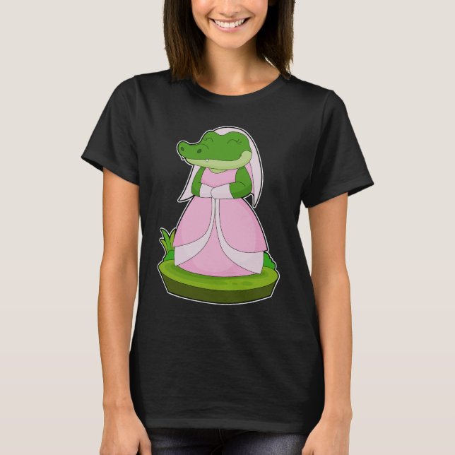 Camiseta Velo de Novia Cocodrilo Boda (Anverso)