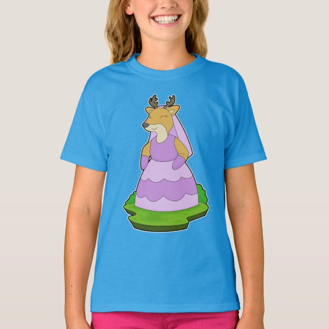 Camiseta Velo de Novia de Ciervo Boda (Anverso)