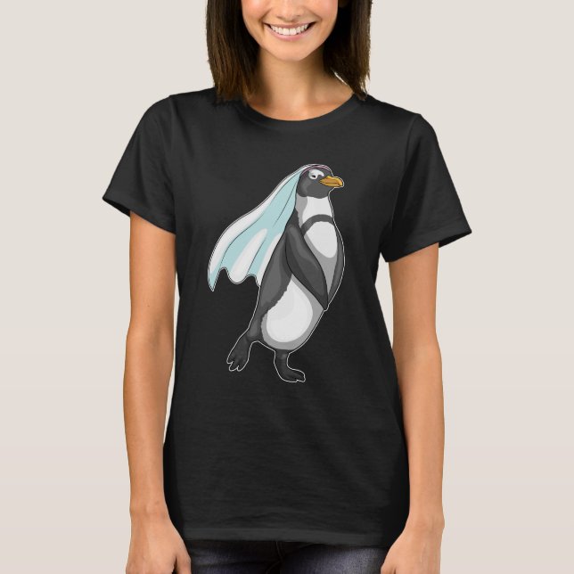 Camiseta Velo de novia de pingüino (Anverso)