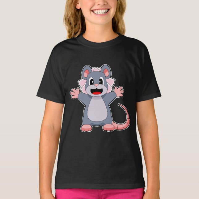 Camiseta Velo de novia ratón boda (Anverso)