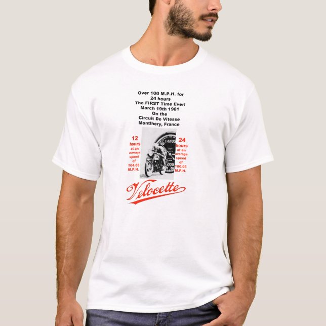 Camiseta Velocette rompe la tonelada (Anverso)