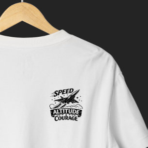 Camiseta Velocidad Altitud Coraje Aviación Diseño de Avión 