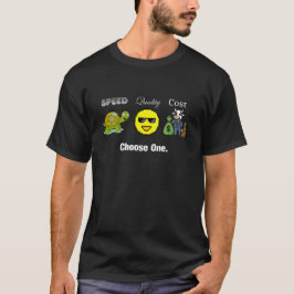 Camiseta Velocidad, calidad, coste. Elegir uno