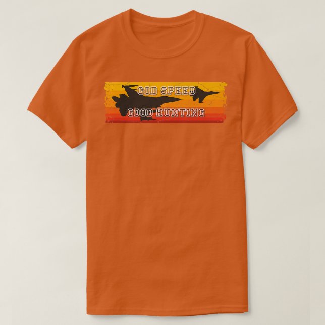 Camiseta Velocidad de Dios, buen cazadorAvión militar Jet (Diseño del anverso)