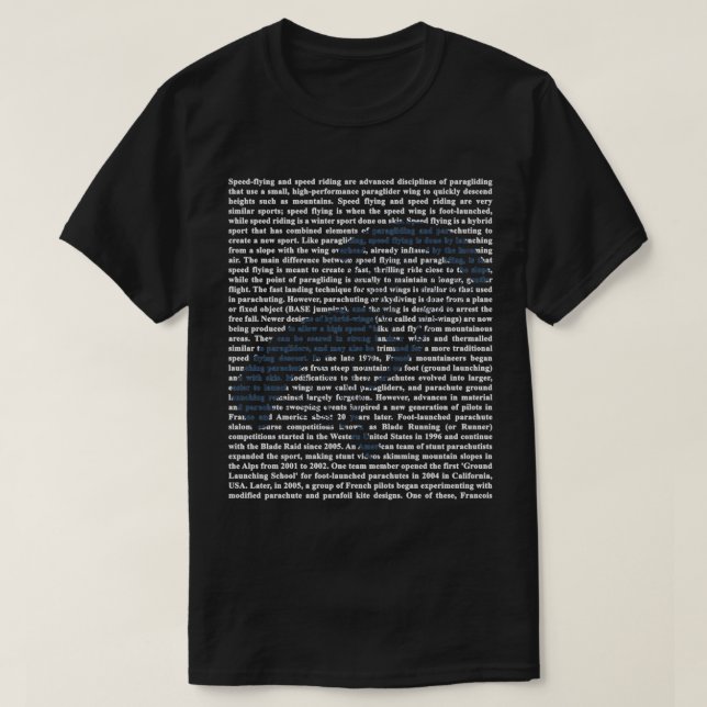 Camiseta Velocidad de vuelo 1 (Diseño del anverso)