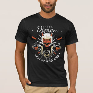 Camiseta Velocidad Demon Motorcyles   Cállate y corre