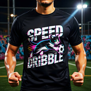 Camiseta Velocidad Épica del Gato que Dribla para Fanáticos