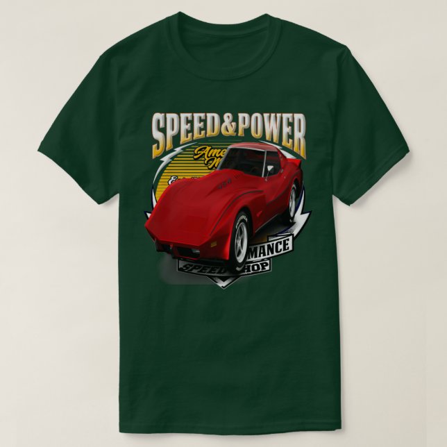 Camiseta Velocidad Y Potencia De Los Coches Musculares Esta (Diseño del anverso)