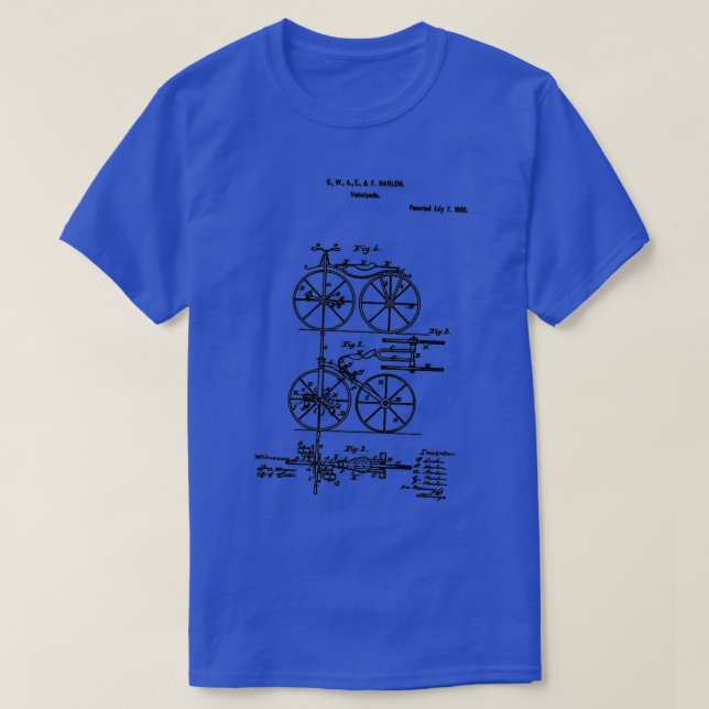 Camiseta Velocipede bicicleta 1868 Hanlon (Diseño del anverso)