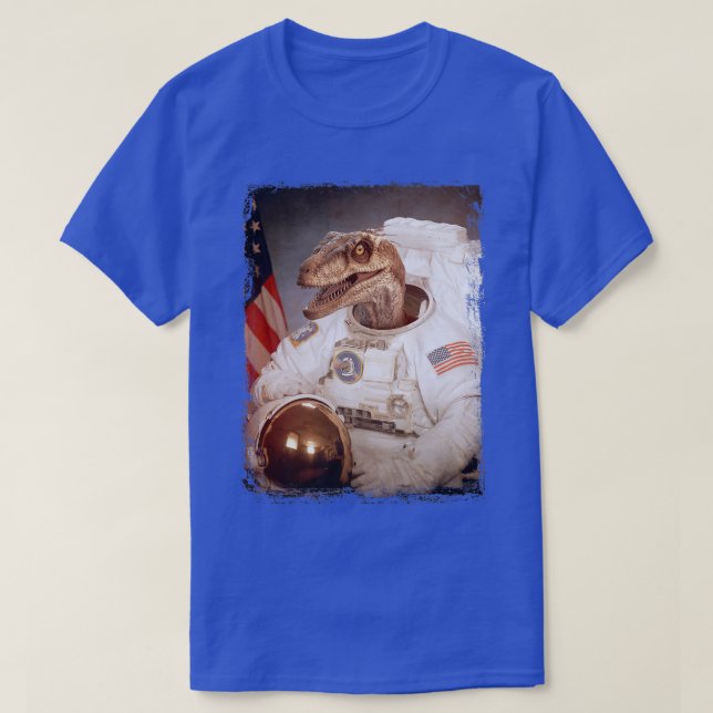 Camiseta Velociraptor Astronaut Dino Space Suit Moon Rocket (Diseño del anverso)