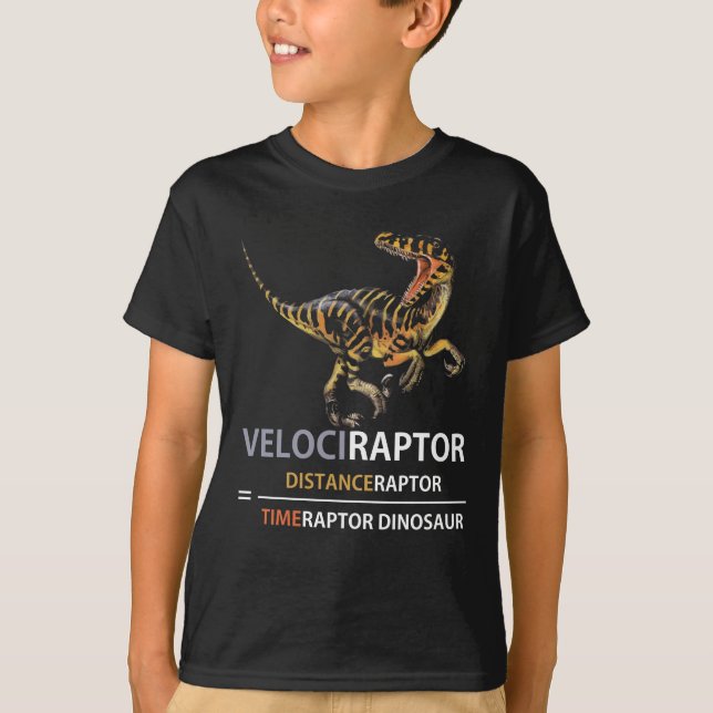 Camiseta Velociraptor de dinosaurio geek de matemáticas (Anverso)