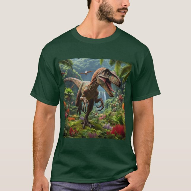 Camiseta Velociraptor: El Cazador Ágil de la Era Mesozoica (Anverso)