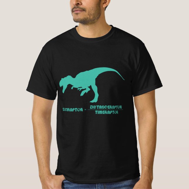 Camiseta Velociraptor=Raptor a distancia con el tiempo (Anverso)