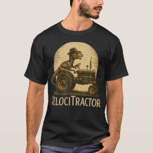 Camiseta Velocitractor Divertido Dinosaurio Granjero Tracto