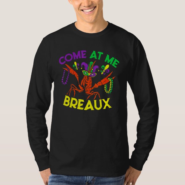 Camiseta Ven A Me Breaux Crawfish Jester Beads Mardi Gras (Anverso)