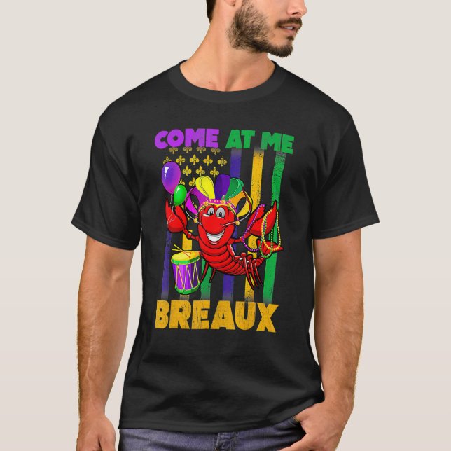 Camiseta Ven A Mí Breaux Cangrejo de Río Bandera de EE. UU. (Anverso)