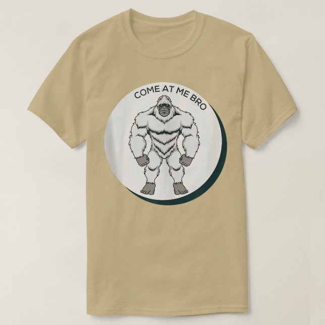 Camiseta Ven a mí hermano, divertido gimnasio Yeti y diseño (Diseño del anverso)