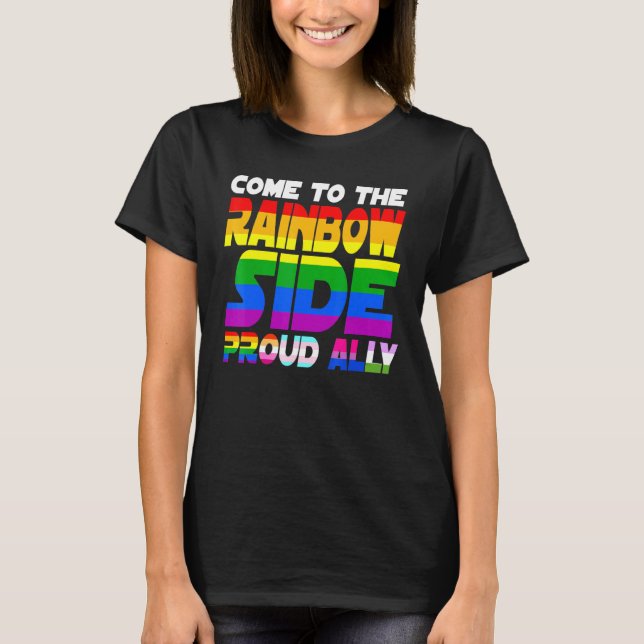 Camiseta Ven Al Lado Arcoiris Orgulloso Ally Orgullo Lgbt L (Anverso)