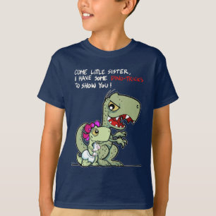 Camiseta Ven Hermana Pequeña Dino-Trucos Hermano Mayor