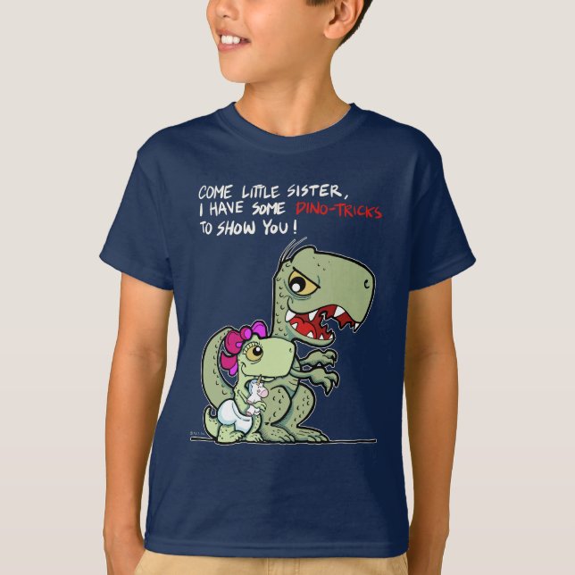 Camiseta Ven hermana pequeña, tengo algunos trucos de dino (Anverso)