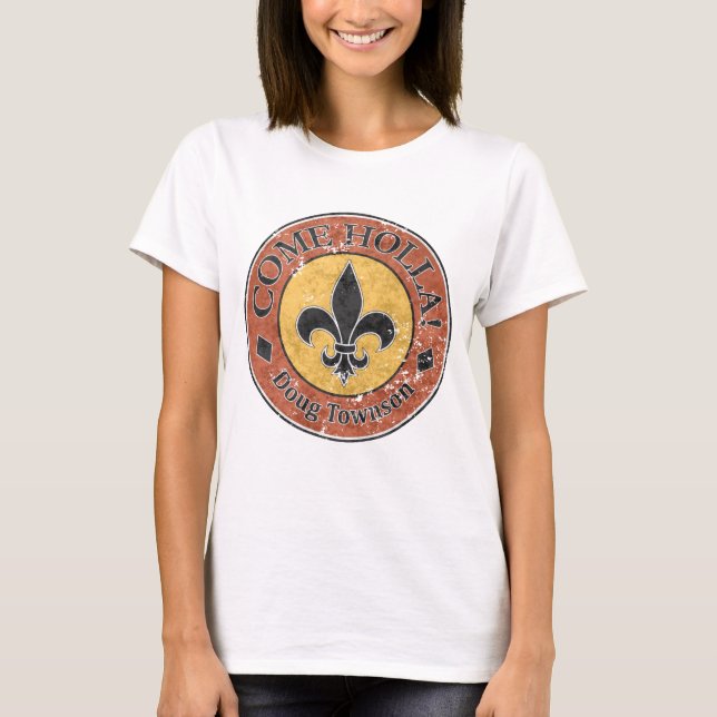 Camiseta ¡Ven Holla! Logotipo del círculo de Fleur-de-lis (Anverso)