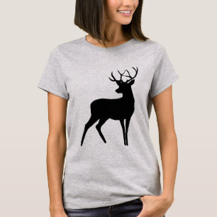 Camiseta Venado con Antlers Silueta Negra