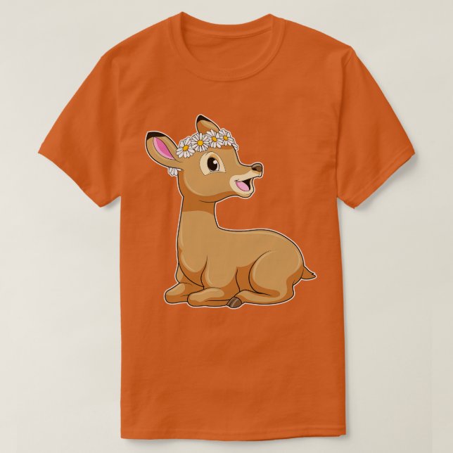 Camiseta Venado con flores de margarita (Diseño del anverso)