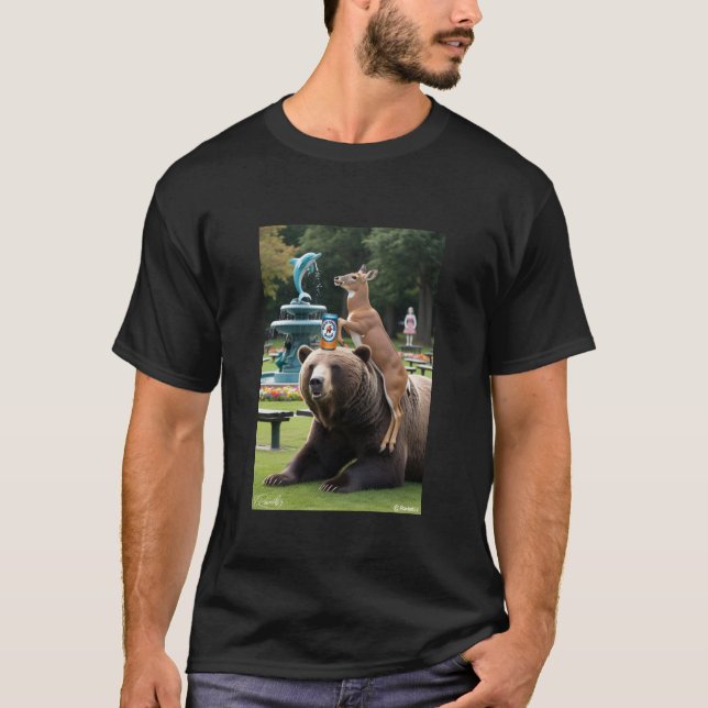 Camiseta "Venado con la cabeza del oso - Tee de la naturale (Anverso)